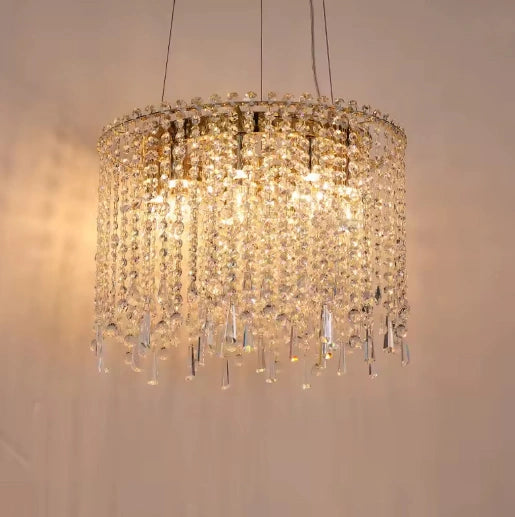 Zynella Luxury Modern Crystal Flush Mount Chandelier for Living & Dining Room