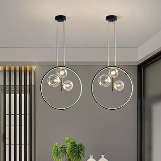 Glass Globe Pendants Modern  Sleek Linear Suspension Light