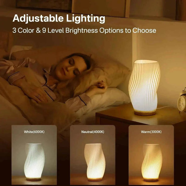 Zynella Lunar Scribe: 3D-Printed Ambient Lamp with Artisan Wood Base