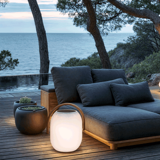 Bubble Led Outdoor lanterns Modern  Scandinavian Wooden Accent Light