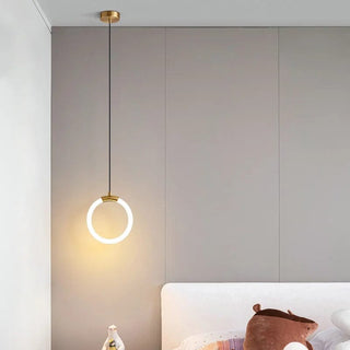 Nordic Hoop LED Pendant Lamp Modern  Ornate Antique Finish Fixture