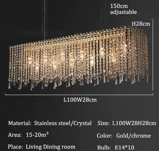 Zynella Luxury Modern Crystal Flush Mount Chandelier for Living & Dining Room