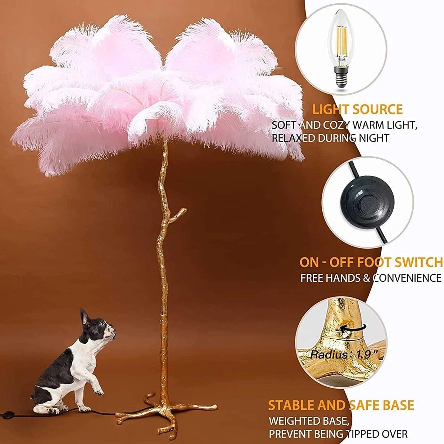 Faux Feather Classic Floor Lamp