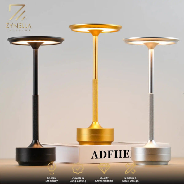 Zynella Aura: Professional Metal Cordless Table Lamp