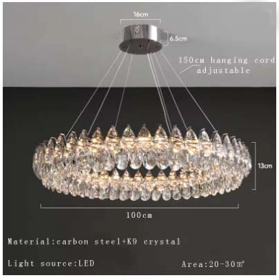 Celestial Glow K9 Crystal Chandelier