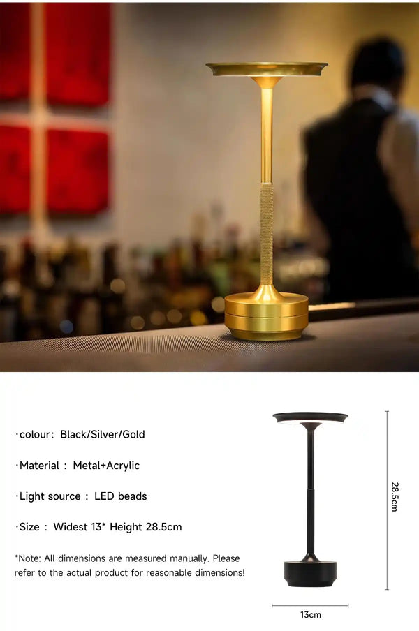 Zynella Aura: Professional Metal Cordless Table Lamp