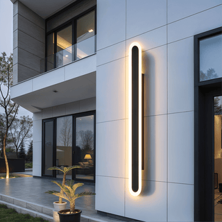 Alana Black Outdoor LED Strip Wall Lamp Modern  Contemporary Crystal Statement Fixture