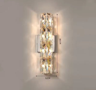 Silver Spark Crystal Wall Lamp Classic Modern  Scandinavian Wooden Accent Light