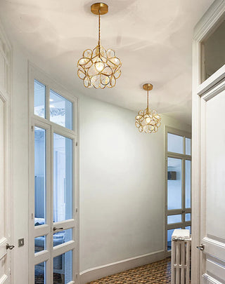 Zynella Flower Glass Pendant Modern  Minimalist Round Flush Mount
