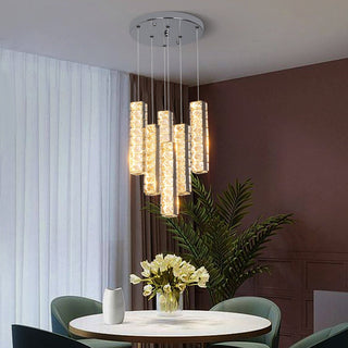 Vertical Crystal Luxury LED Chandelier Modern  Art Deco Inspired Illumination