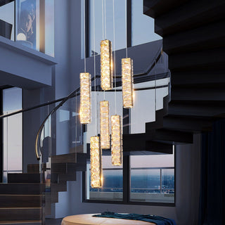 Vertical Crystal Luxury LED Chandelier Modern  Art Deco Inspired Illumination