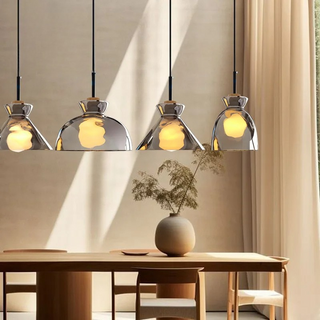 Nimbus Glass Pendant Light Modern  Luxury Gold Frame Light Fitting