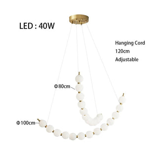 Vera Pearl Spiral Chandelier Opulent Modern  Sculptural Spiral LED Fixture