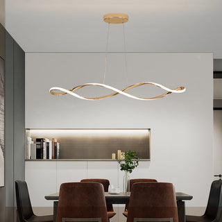 Scandinavian Spiral Artistic Modern  Elegant Teardrop LED Pendant
