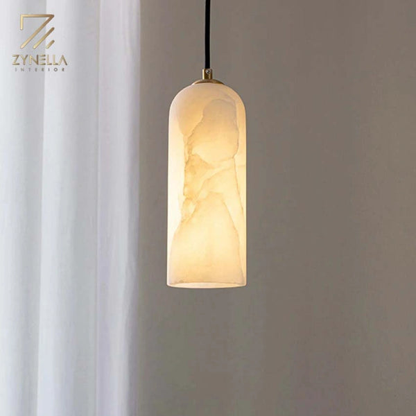 Ethereal Glow Marble Round Flush Mount Pendant
