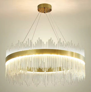 Zynella Crystal Halo Pendant Modern  Classic Drum Shade Ceiling Light