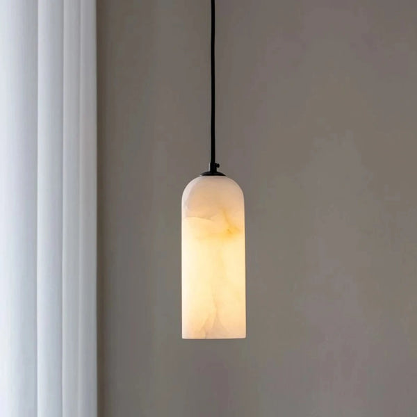 Ethereal Glow Marble Round Flush Mount Pendant