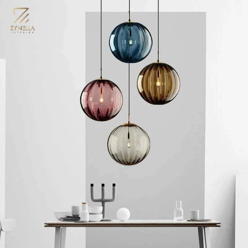 Zynella Bali Bubble Glass Pendants