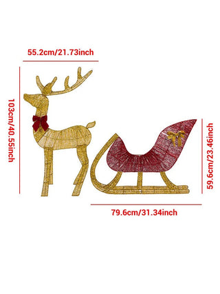 Holiday Glow Reindeer Sleigh Modern  Art Deco Inspired Illumination