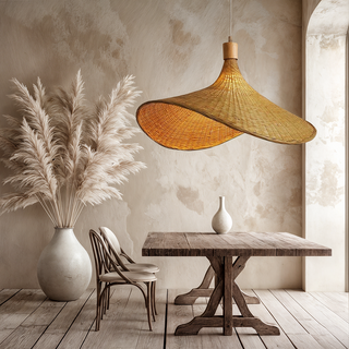 Ren Bamboo Lamp Classic Modern  Contemporary Crystal Statement Fixture
