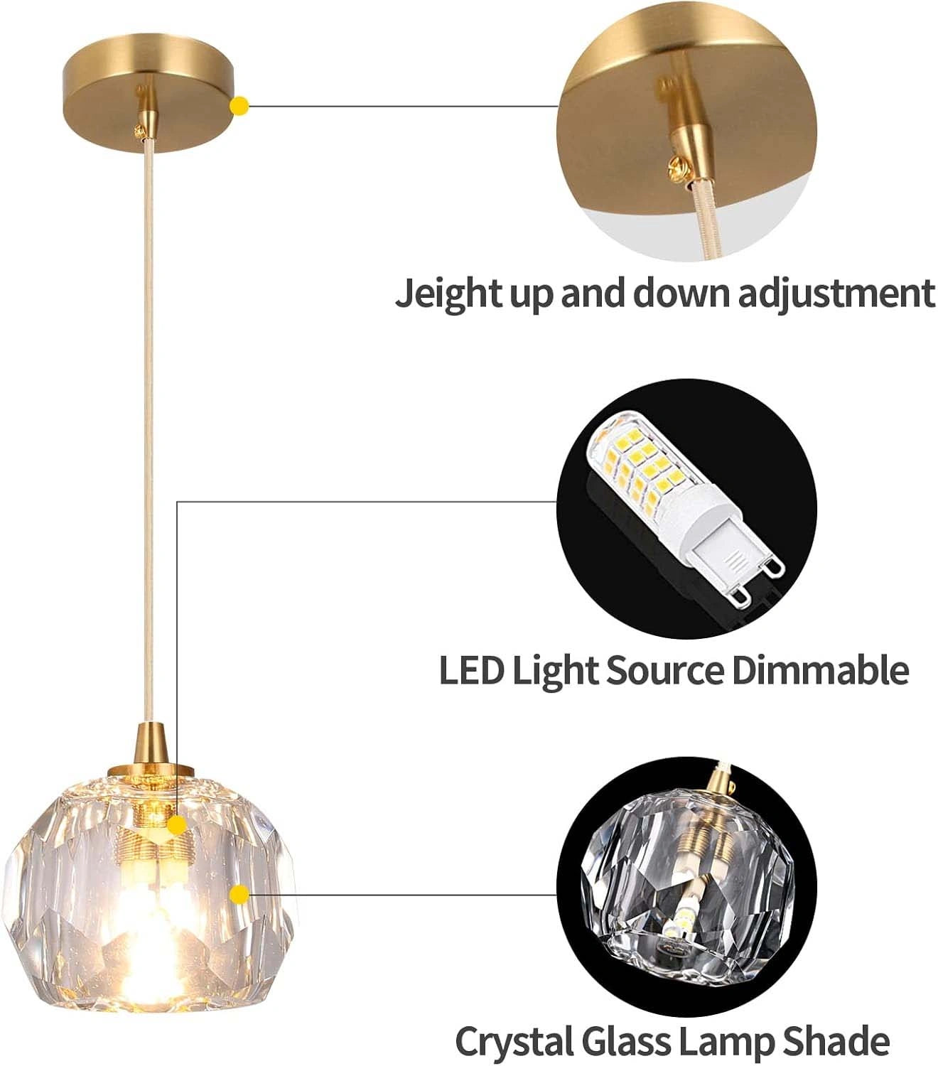 Elvi Crystal Modern Pendants