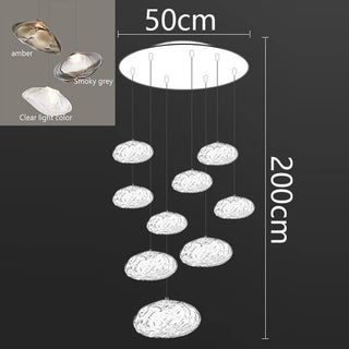 Golden Glow Cascade Glass Chandelier Modern  Ultra Slim LED Panel Lighting