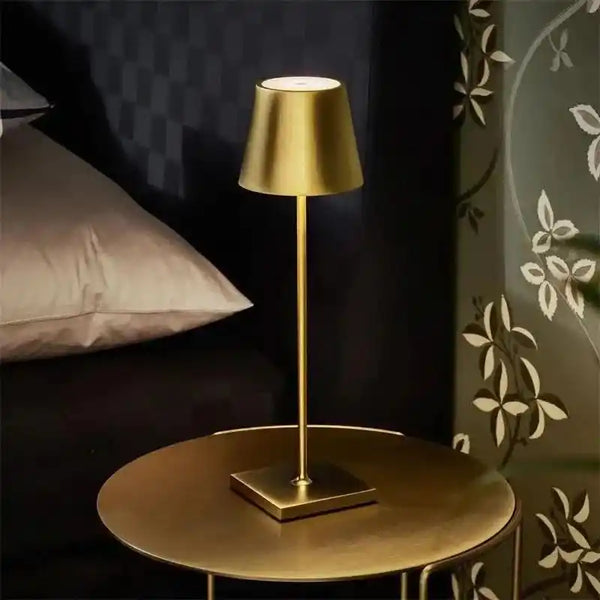 Zynella Aurelia: Modern Gold Cordless Table Lamps (Set of 2)