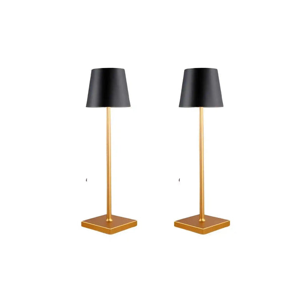 Zynella Aurelia: Modern Gold Cordless Table Lamps (Set of 2)