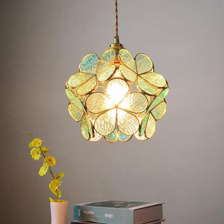 Zynella Flower Glass Pendant Modern  Minimalist Round Flush Mount