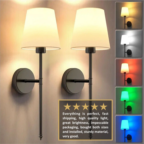 Zynella Renaissance: Wireless Gold Wall Sconces (Set of 2)