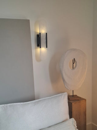 Royal Marble Wall Lamp Black 50cm Stylish Modern  Vintage Brass Accent Lighting