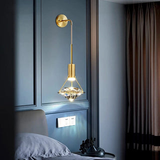 Emil Diamond Sconce Modern  Vintage Brass Accent Lighting