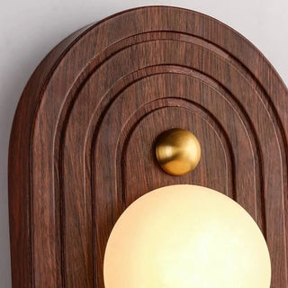 Walnut Glow Arch Wall Light Refined Modern  Vintage Brass Accent Lighting