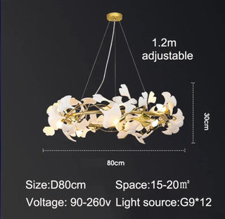 Ceramic Petal Chandelier Modern Geometric Design Lamp
