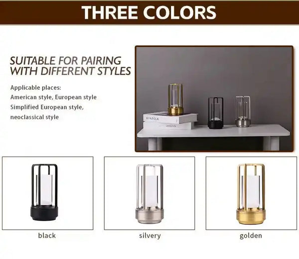 Zynella Lantern: Premium Crystal & Aluminum Alloy Cordless Lamp