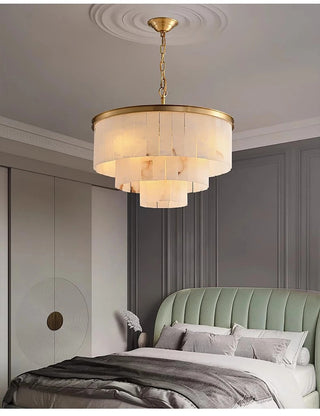 Golden Horizon Marble Chandeliers Modern  Ultra Slim LED Panel Lighting