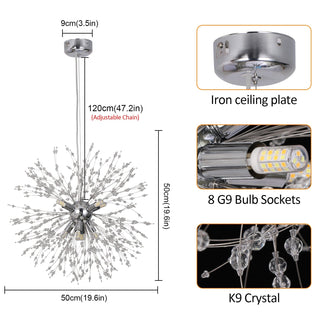 Modern Dandelion Pendant Light Modern  Opulent Multi-Tier Crystal Chandelier
