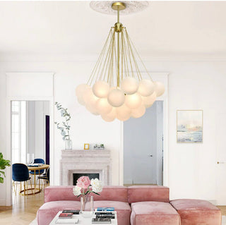 Zynella Frosted Ball Chandelier Modern Geometric Design Lamp