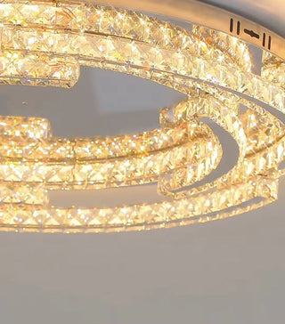 Hampstead Crystal Chandelier Modern  Bohemian Rattan Woven Pendant