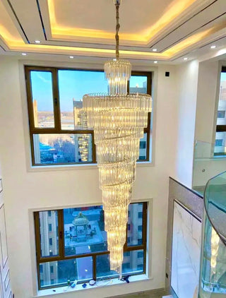 Ahmaad Spiral Crystal Chandelier Modern  Contemporary Crystal Statement Fixture