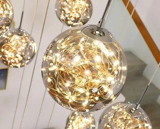 Bella Glass Ball Chandelier Modern  Elegant Teardrop LED Pendant