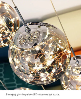 Bella Glass Ball Chandelier Modern  Elegant Teardrop LED Pendant