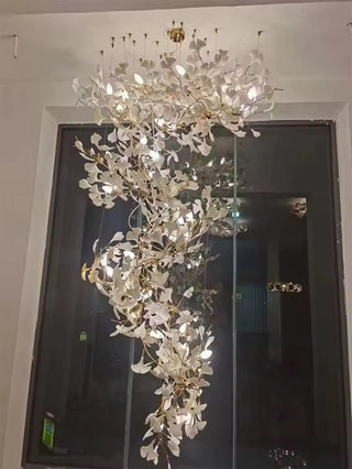 Ginkgo Leaf Chandelier Modern  Classic Drum Shade Ceiling Light