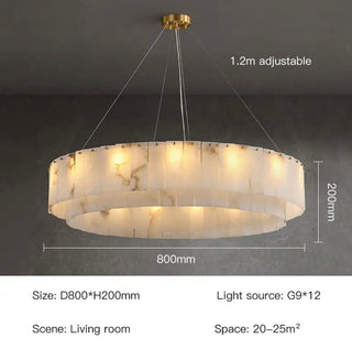 Unity Alabaster Chandelier Decorative Modern  Minimalist Round Flush Mount