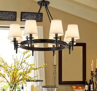 Freya Linen Chandelier Modern  Art Deco Inspired Illumination