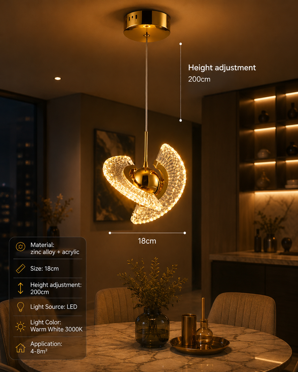 Zynella Mini Acrylic LED Pendant Chandelier