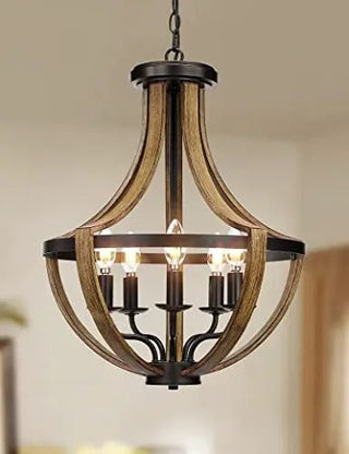 Rustic Glow Farmhouse Chandelier Modern  Ornate Antique Finish Fixture