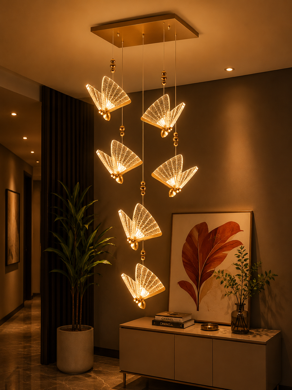 Zynella Colorful Acrylic Butterfly Pendant Light