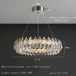 Celestial Glow K9 Crystal Chandelier Modern  Classic Drum Shade Ceiling Light