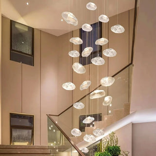 Golden Glow Cascade Glass Chandelier Modern  Ultra Slim LED Panel Lighting